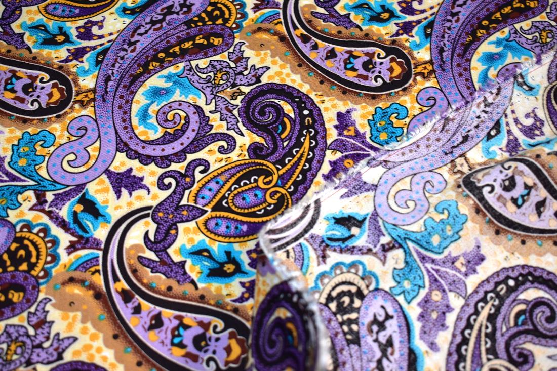 Printed Paisley 100% Viscose Fabric Material