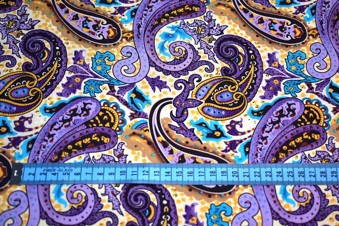 Printed Paisley 100% Viscose Fabric Material