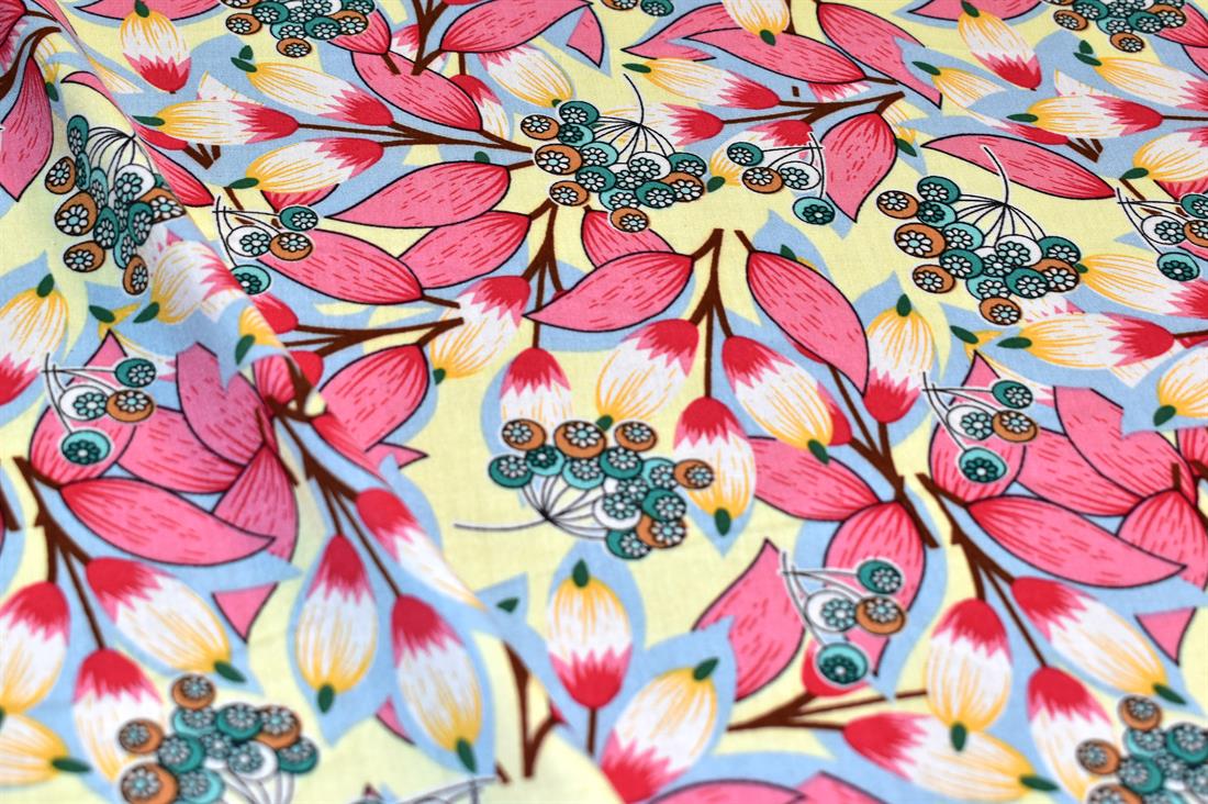 Printed Floral 100% Viscose Fabric Material