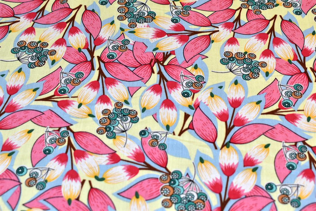 Printed Floral 100% Viscose Fabric Material