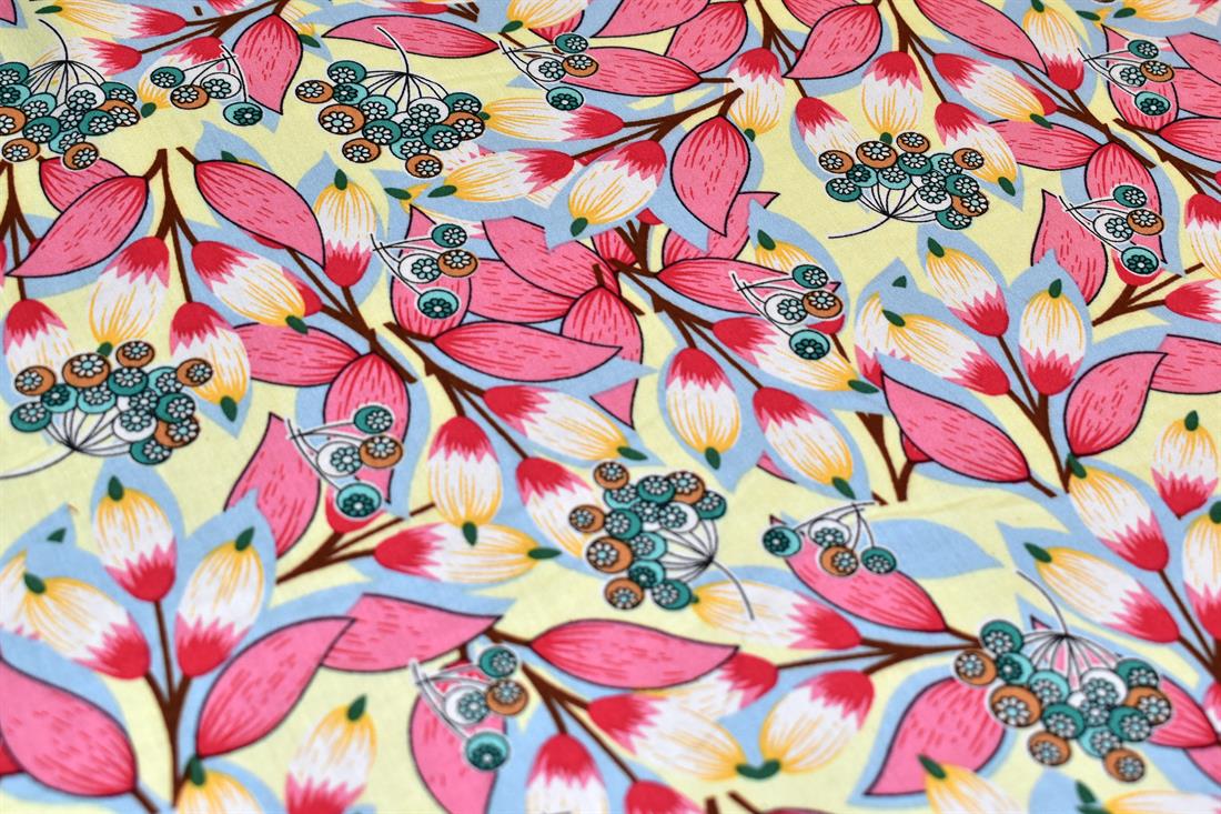 Printed Floral 100% Viscose Fabric Material