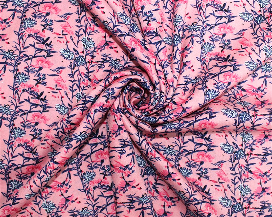 Floral Vine Viscose Printed Fabric