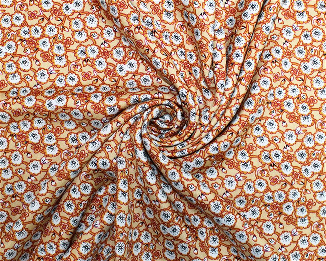Floral Detail Viscose Printed Fabric