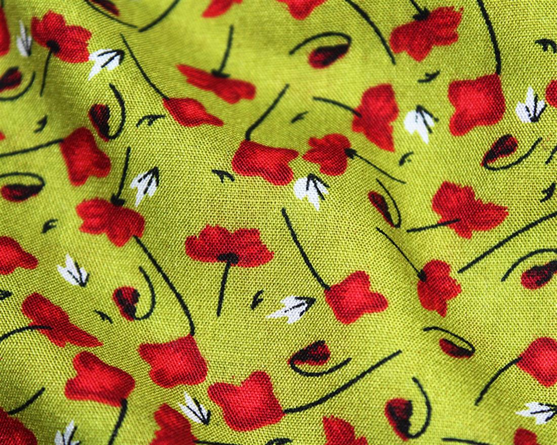 Abstract Floral Viscose Printed Fabric