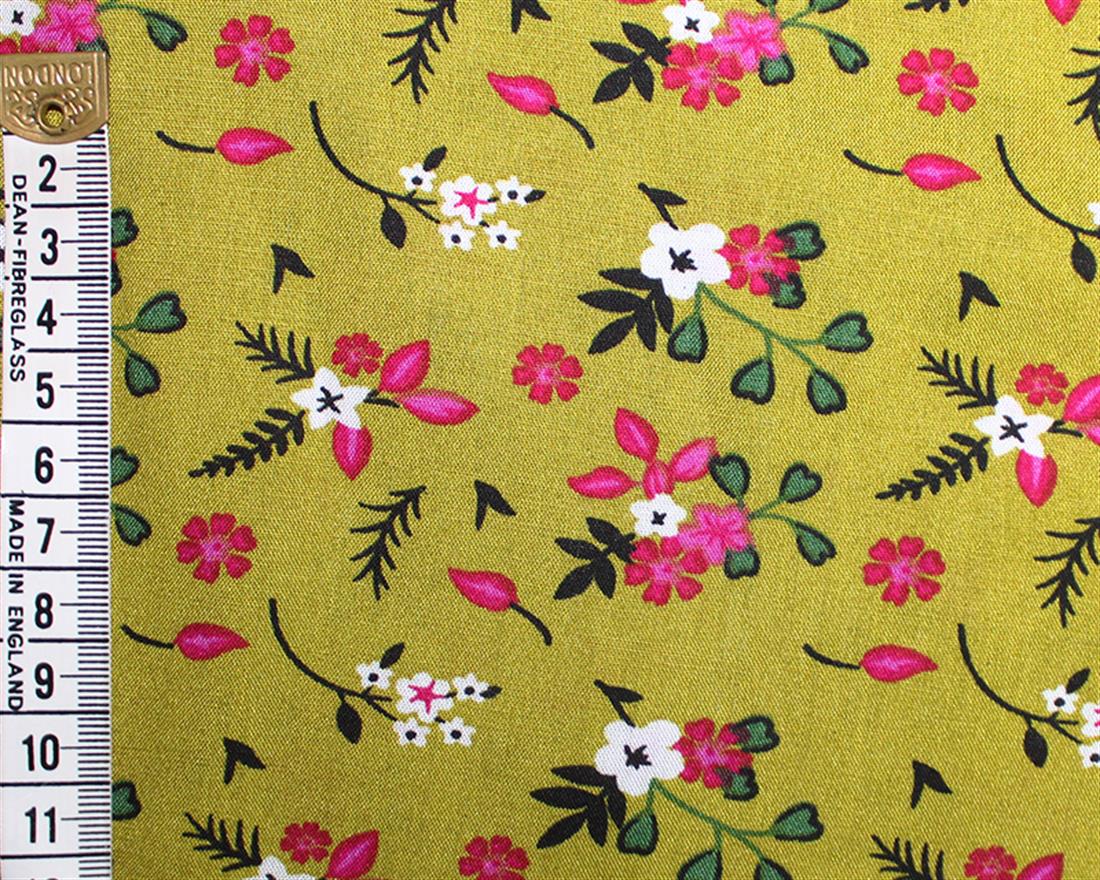 Florescent Floral Viscose Printed Fabric