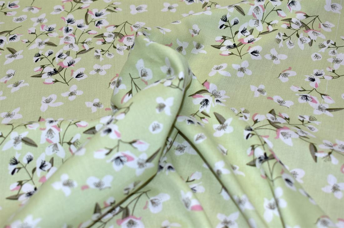 Printed Floral 100% Viscose Fabric Material