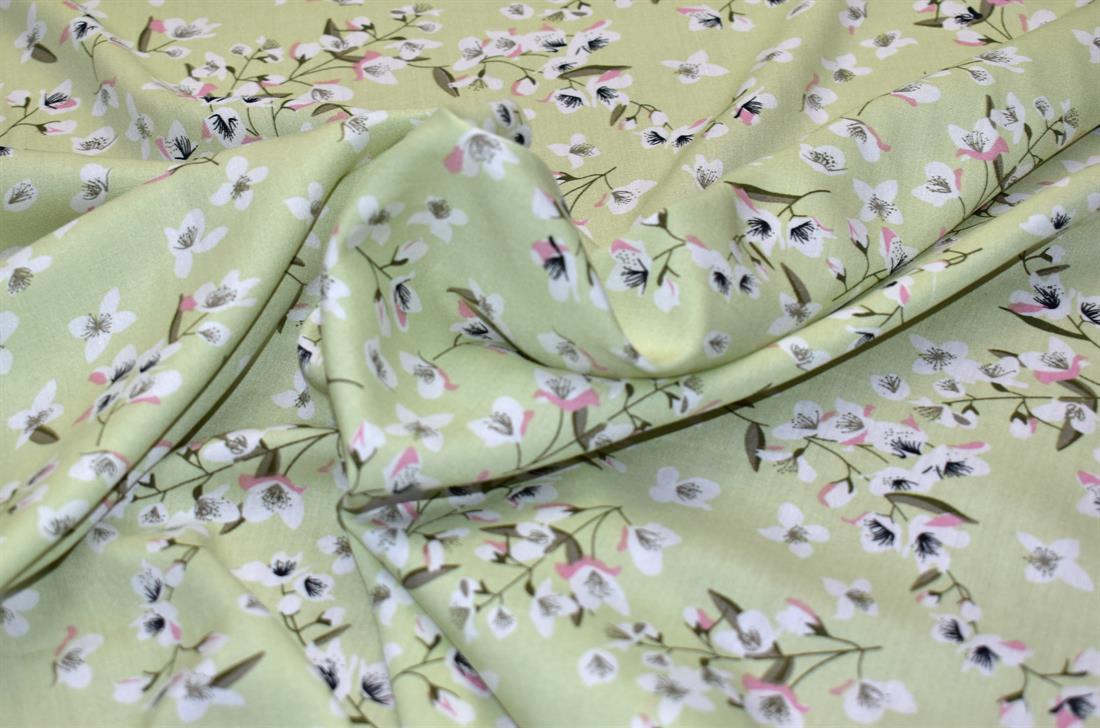 Printed Floral 100% Viscose Fabric Material