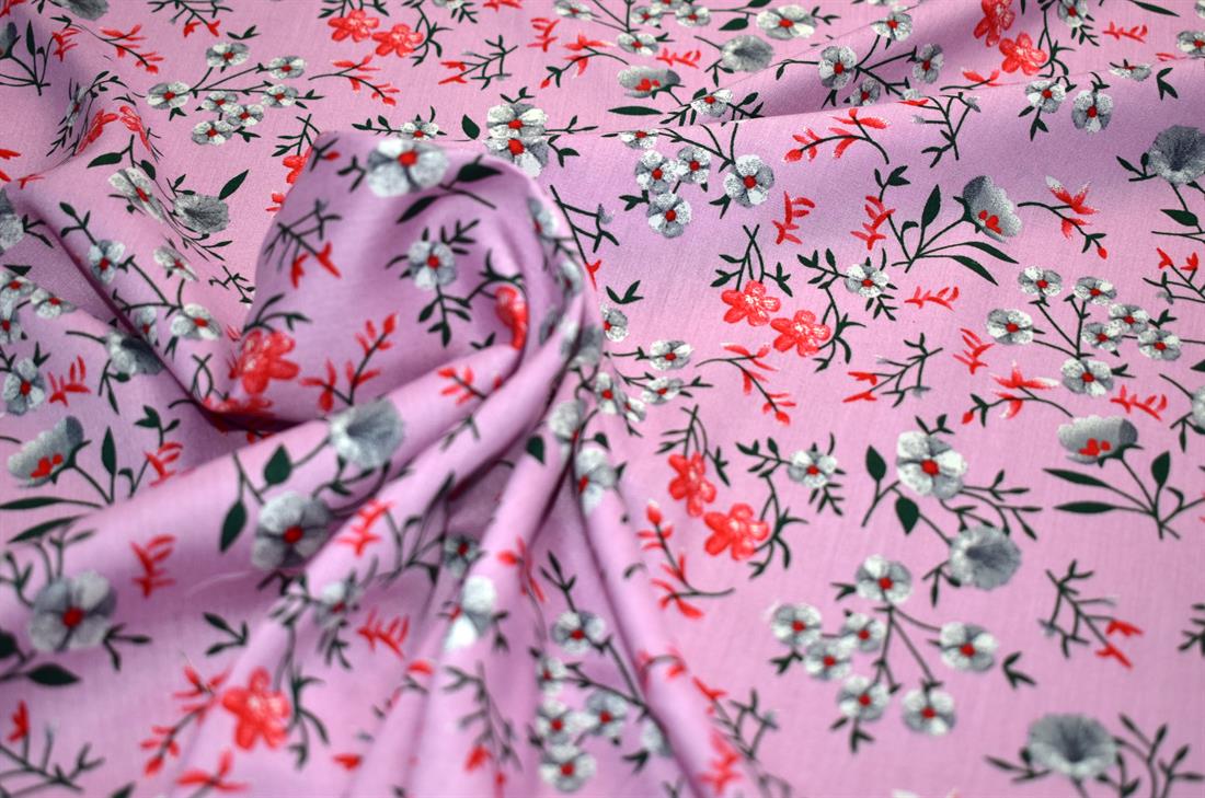 Printed Floral 100% Viscose Fabric Material