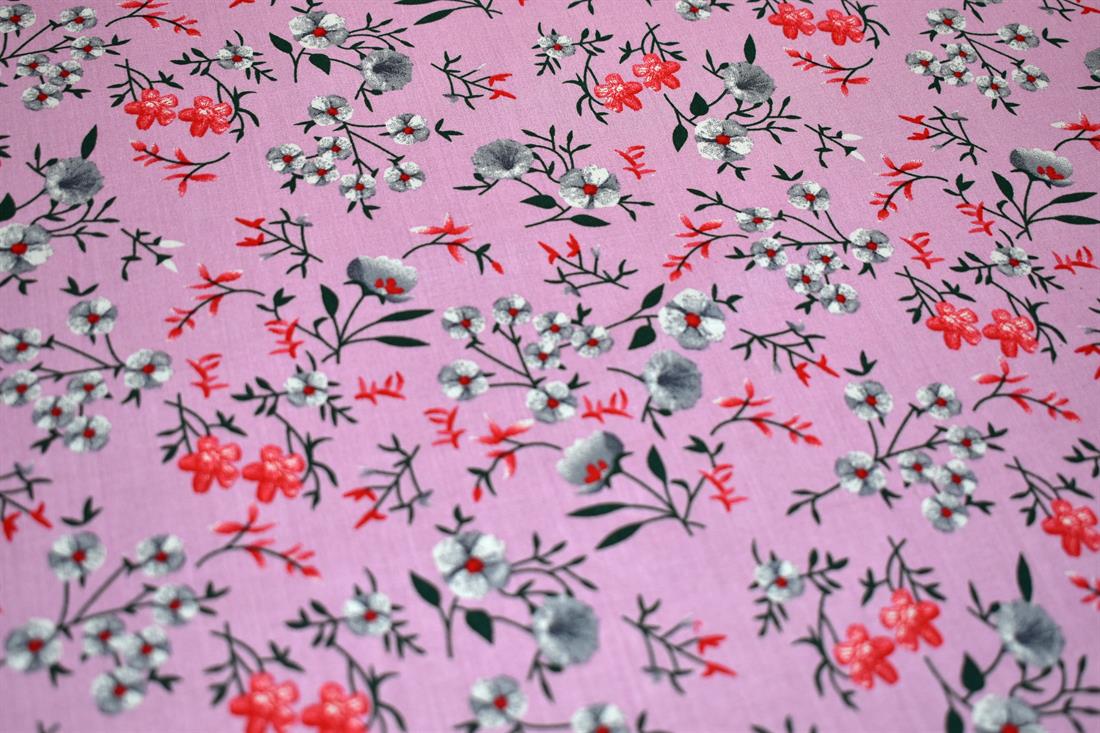 Printed Floral 100% Viscose Fabric Material