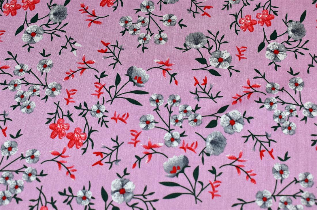 Printed Floral 100% Viscose Fabric Material