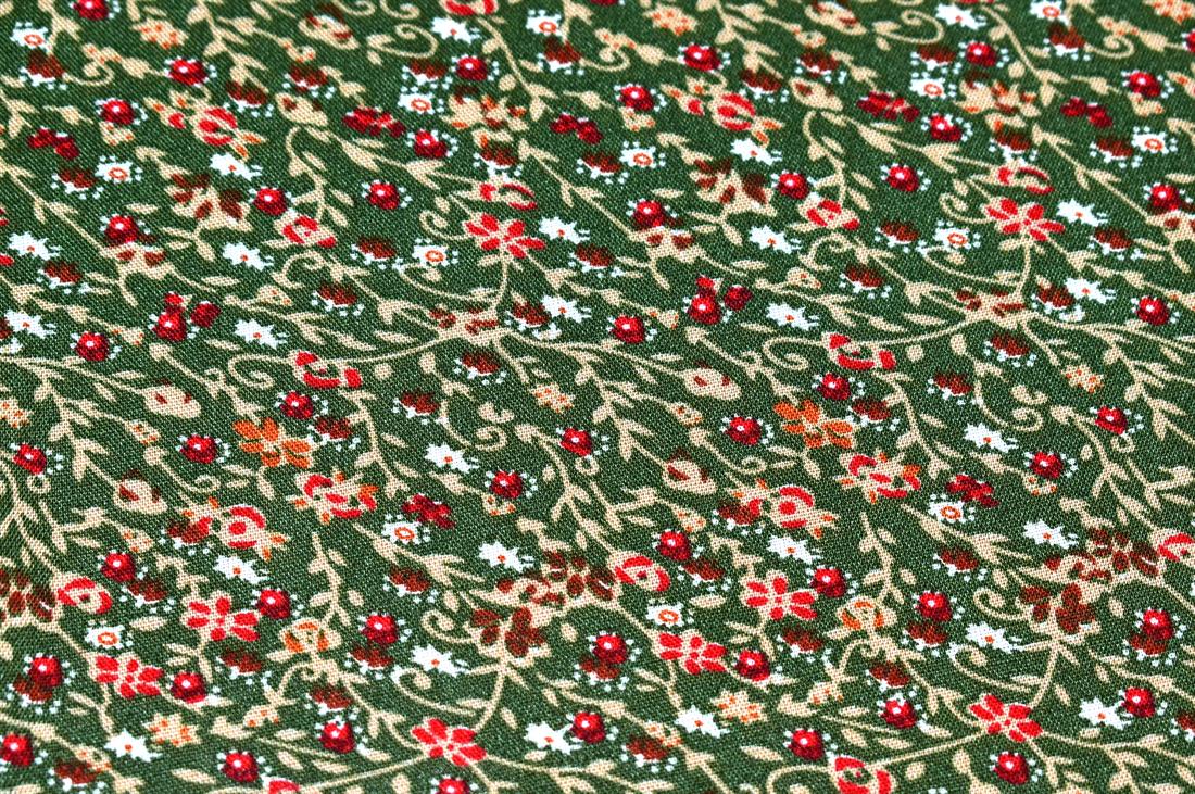 Sage Green Printed Floral 100% Viscose Fabric Material