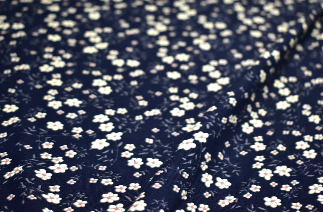 Black & Beige Printed Floral 100% Viscose Fabric Material
