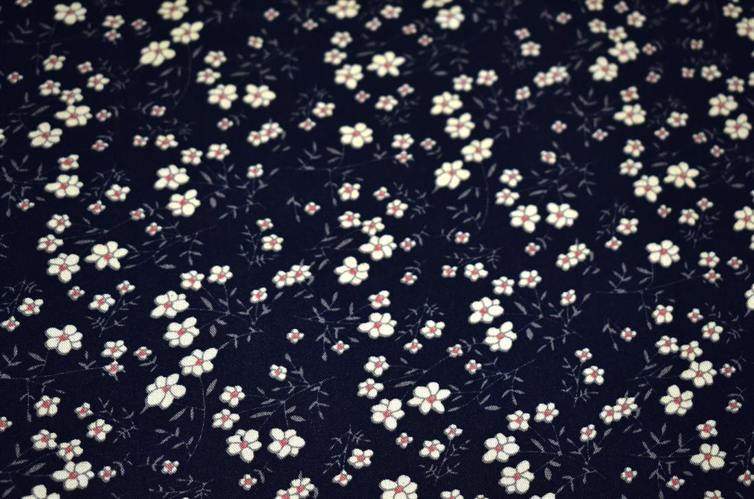 Black & Beige Printed Floral 100% Viscose Fabric Material