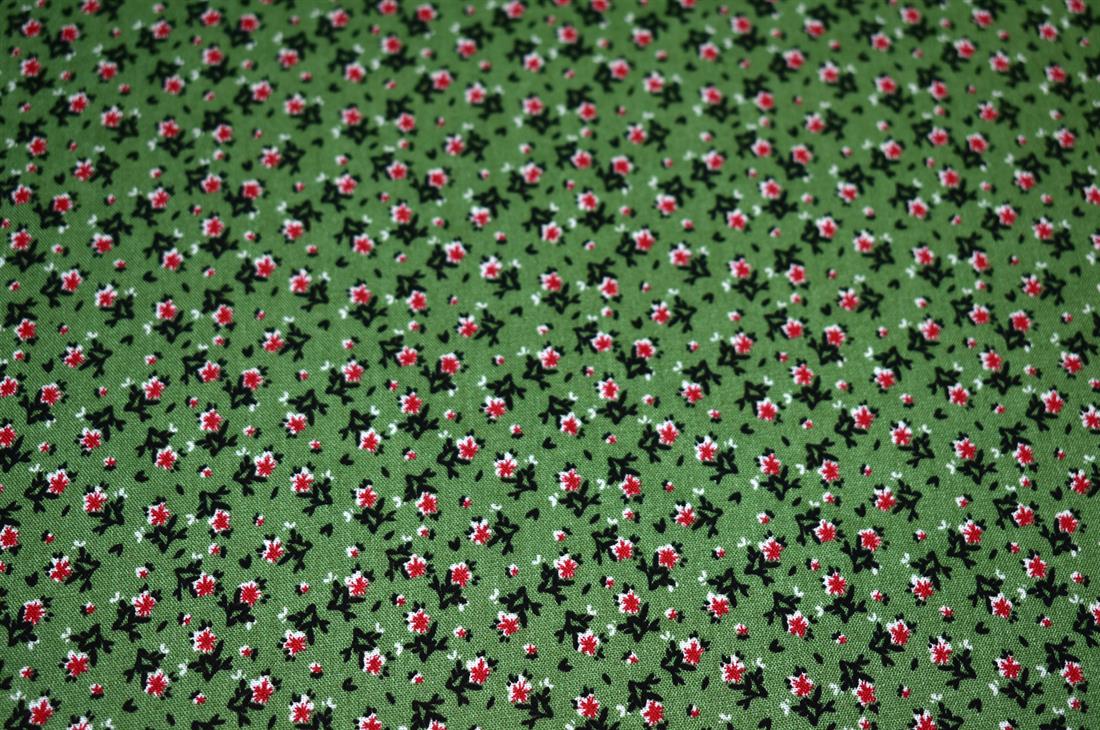 Sage Green & Pink Printed Floral 100% Viscose Fabric Material