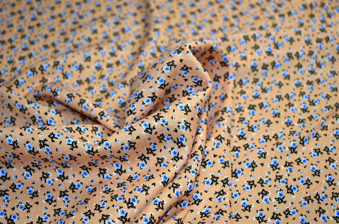 Sand Printed Floral 100% Viscose Fabric Material