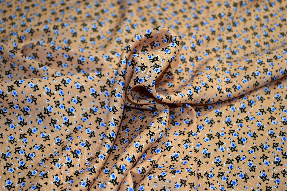 Sand Printed Floral 100% Viscose Fabric Material
