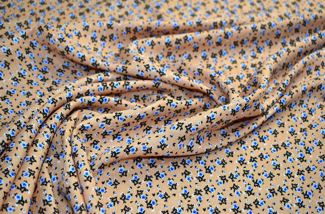 Sand Printed Floral 100% Viscose Fabric Material