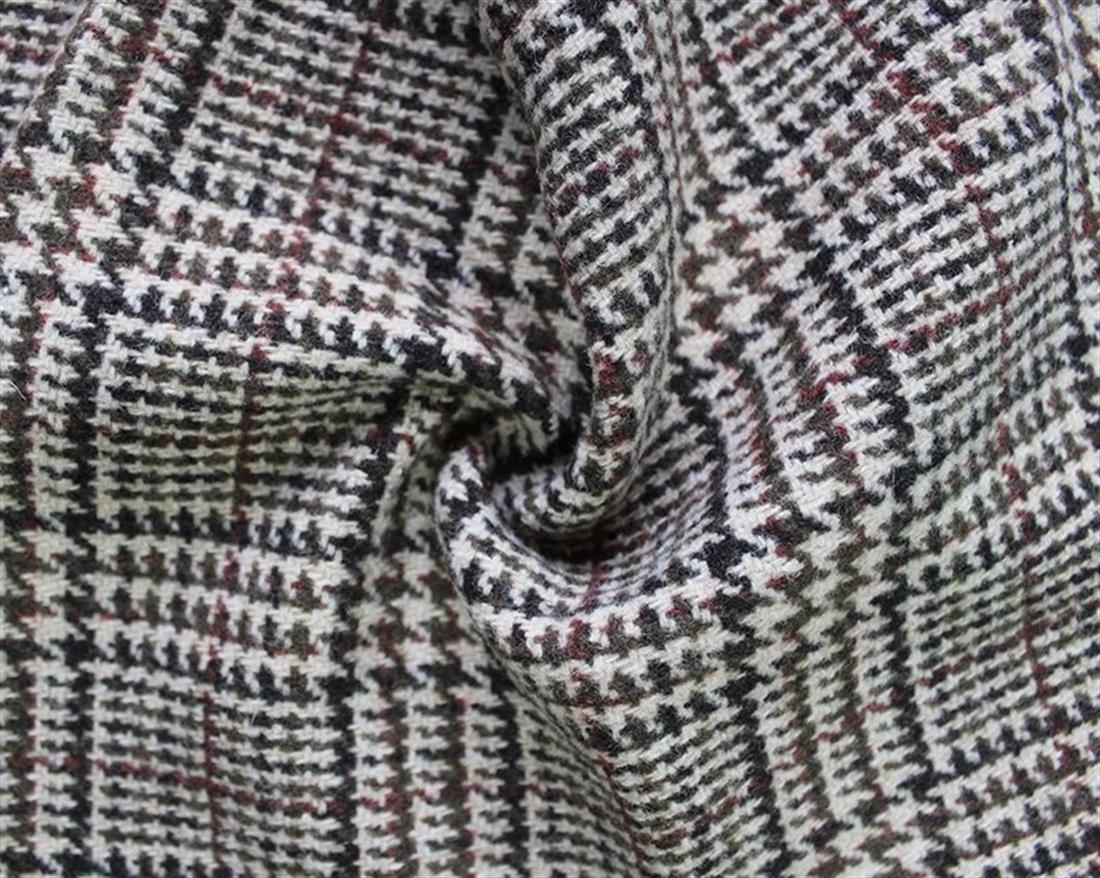 Brown & Black Check Dogtooth Wool