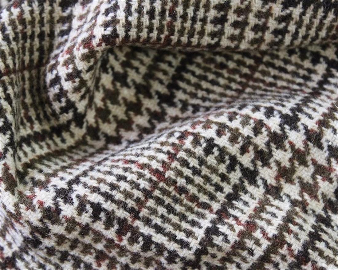 Brown & Black Check Dogtooth Wool