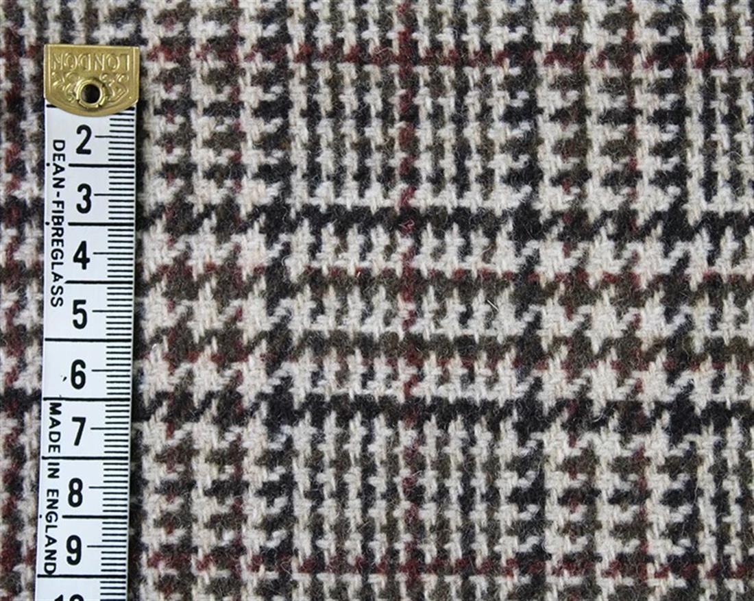 Brown & Black Check Dogtooth Wool