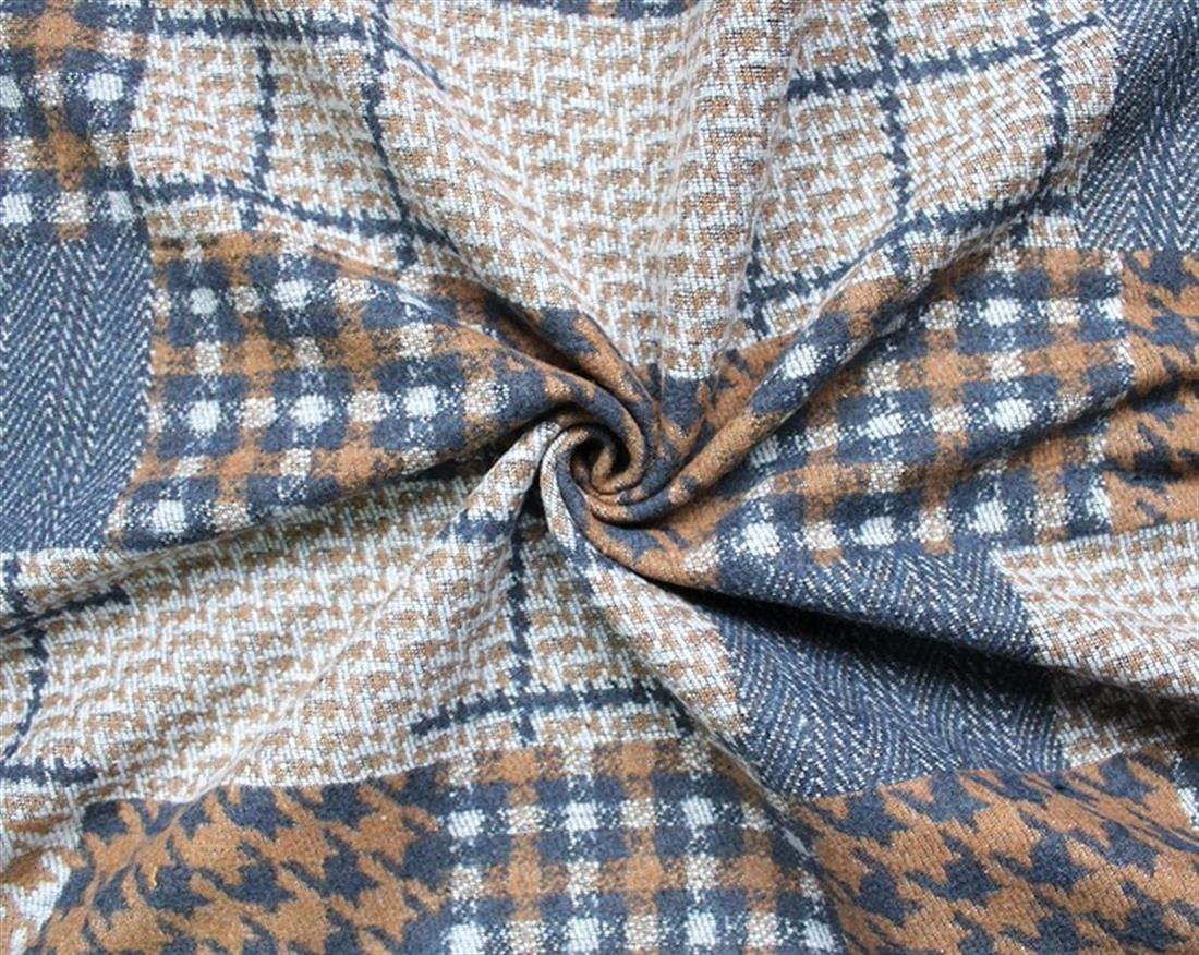 Blue & Yellow Check Dogtooth Mix Wool