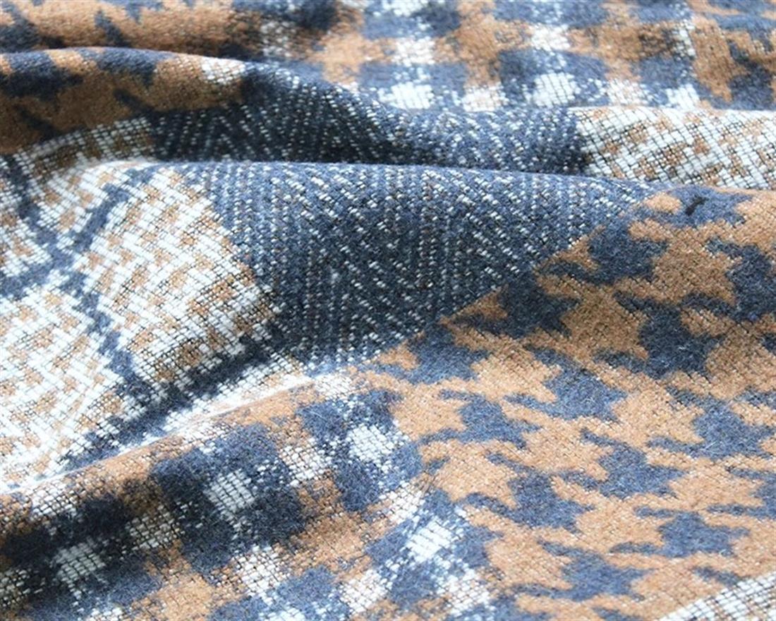 Blue & Yellow Check Dogtooth Mix Wool