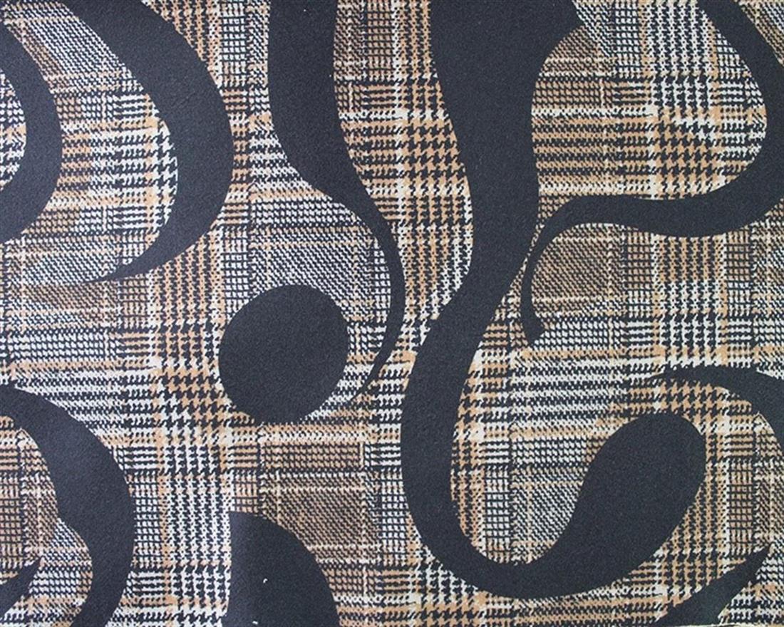 Black & Orange Black on Check Digital Wool Look