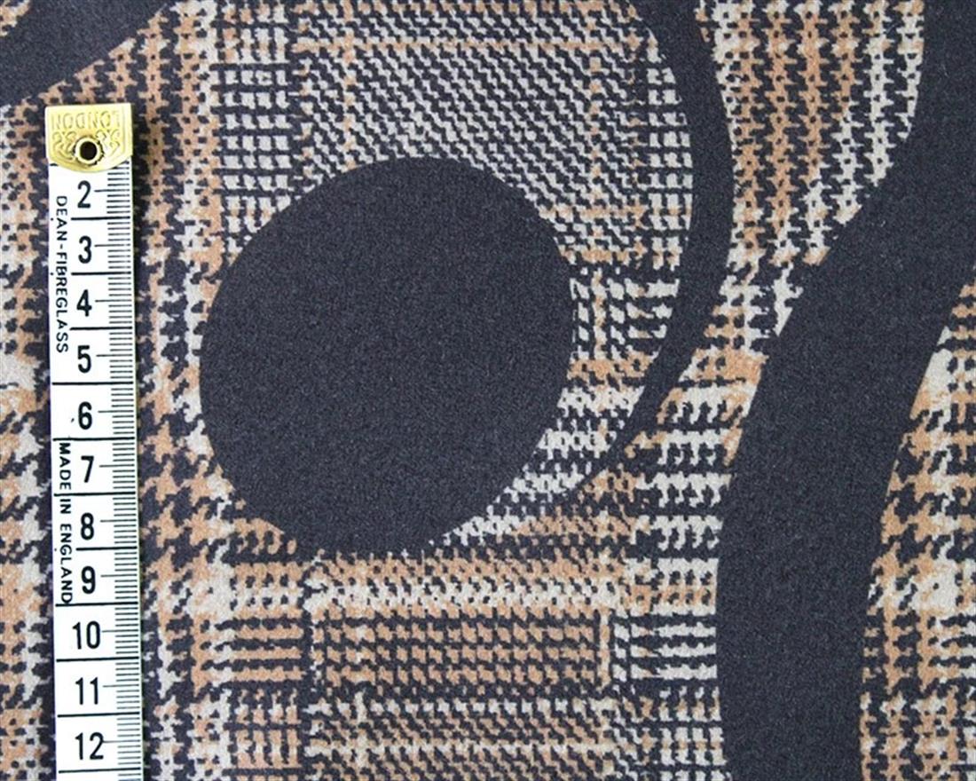 Black & Orange Black on Check Digital Wool Look