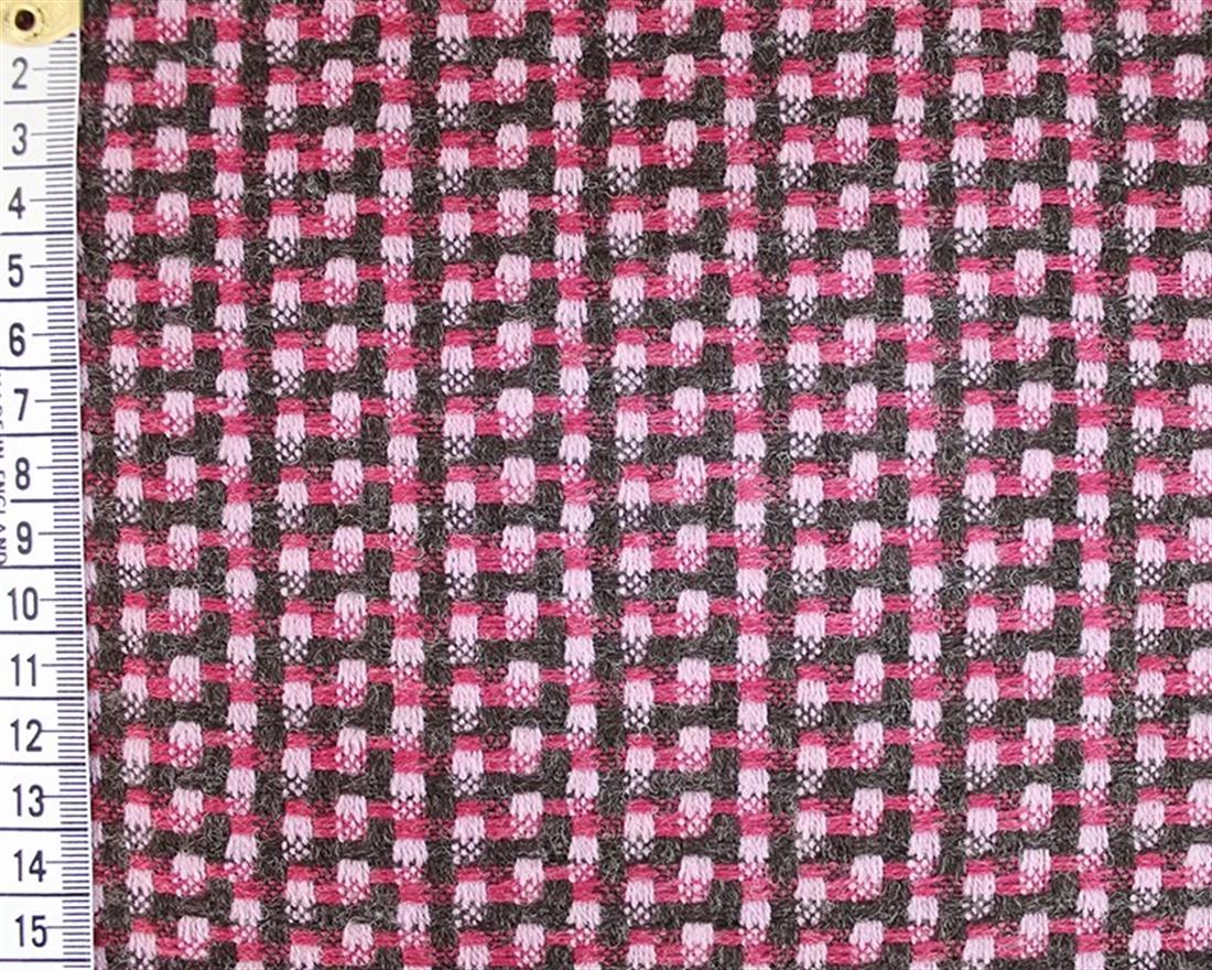 Fuchsia Square Tetris Suiting Wool
