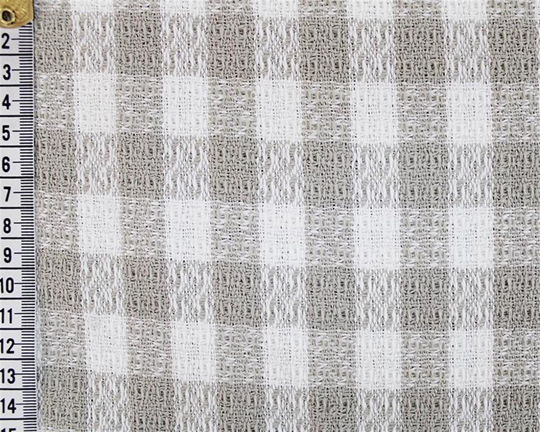 Beige Checked Woven Suiting Wool