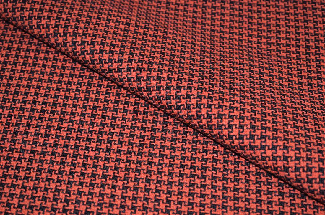 Red & Black Red/Black Printed Wool Fabric Material