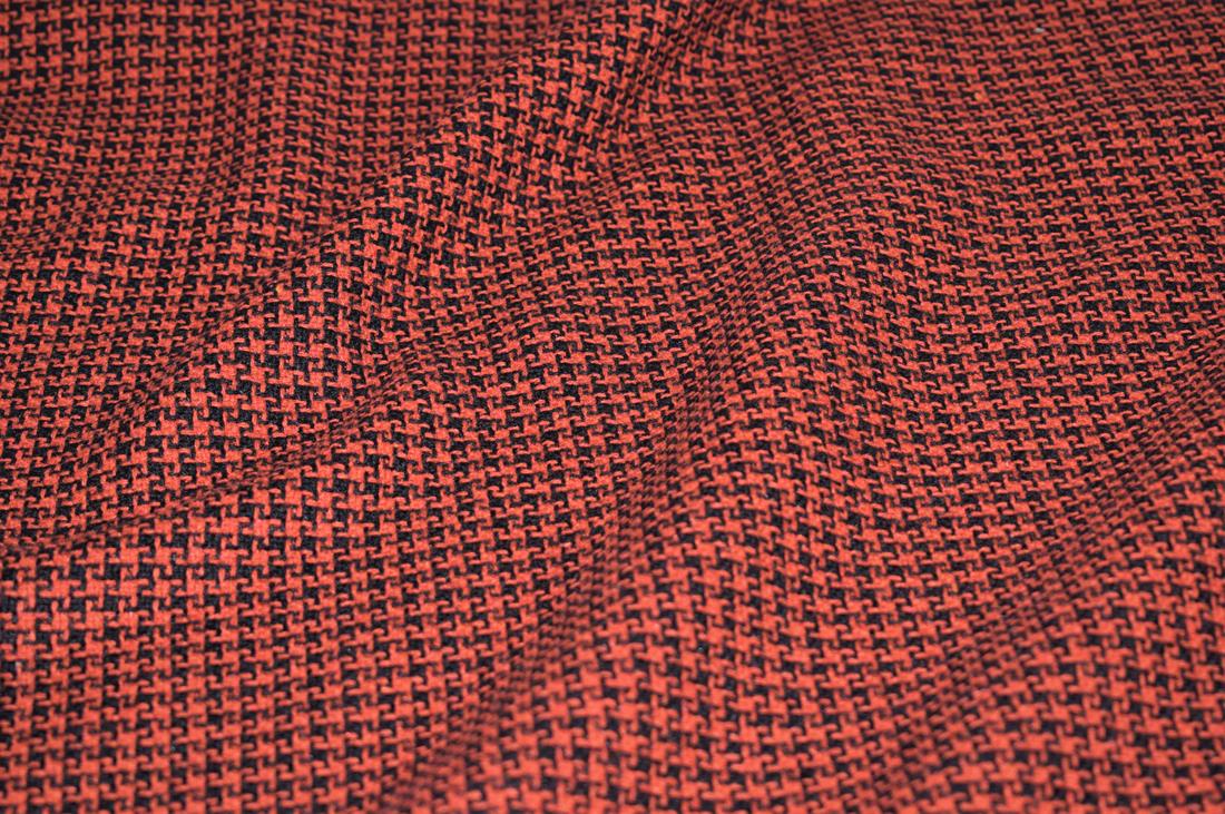 Red & Black Red/Black Printed Wool Fabric Material