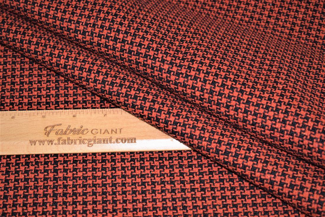 Red & Black Red/Black Printed Wool Fabric Material