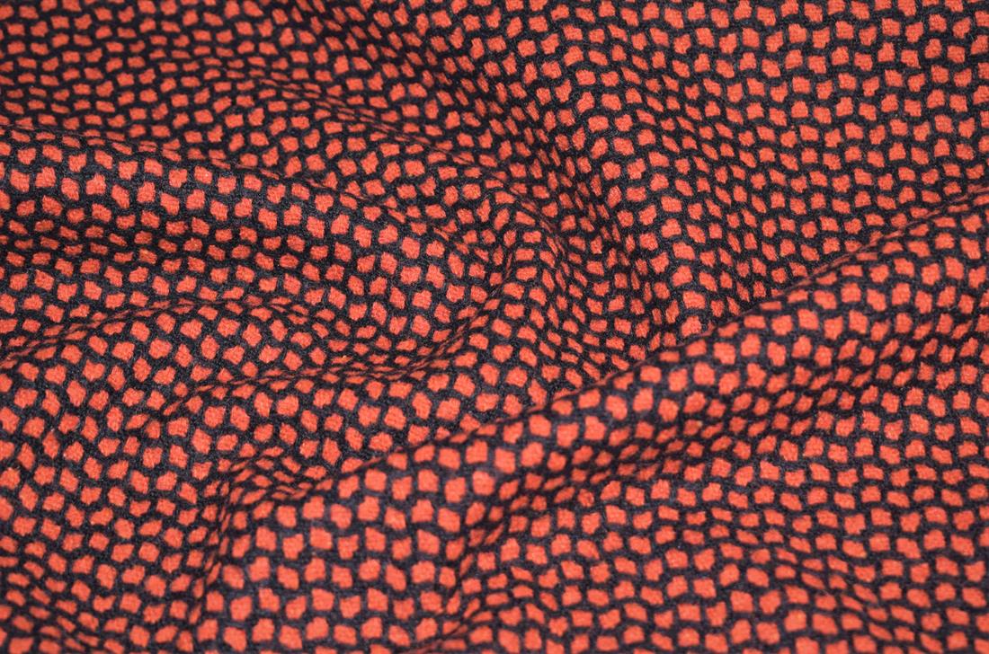 Red & Black Red/Black Printed Wool Fabric Material