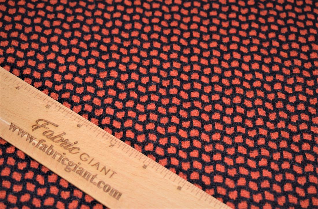Red & Black Red/Black Printed Wool Fabric Material