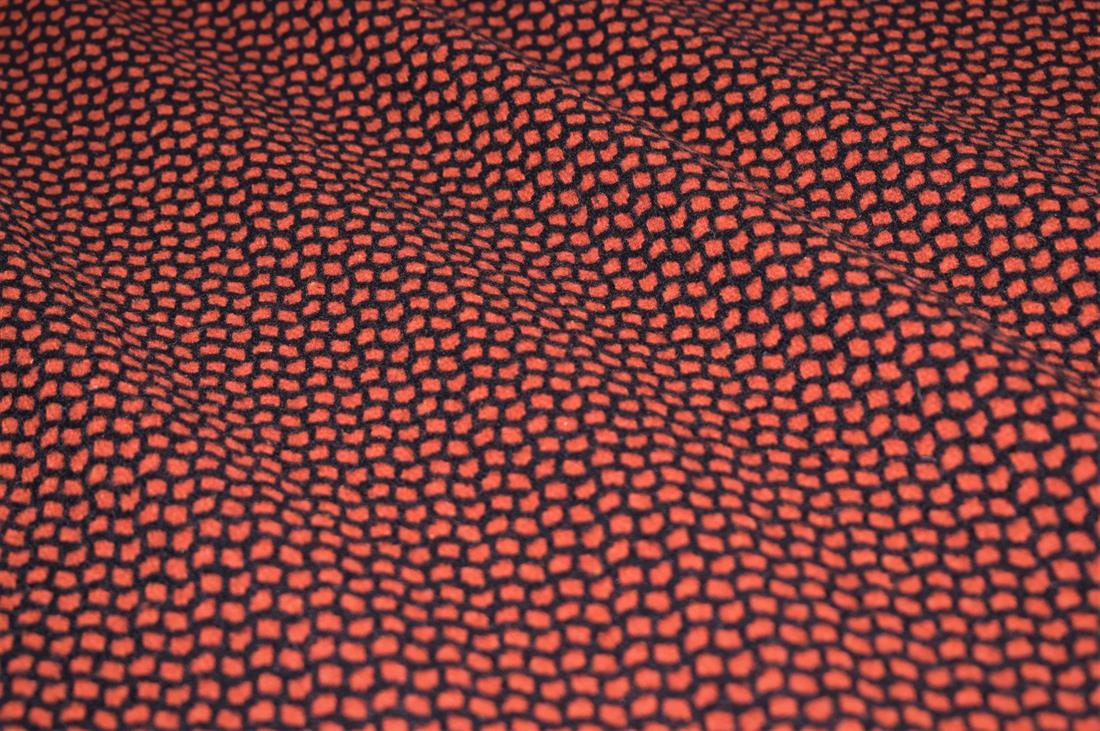 Red & Black Red/Black Printed Wool Fabric Material