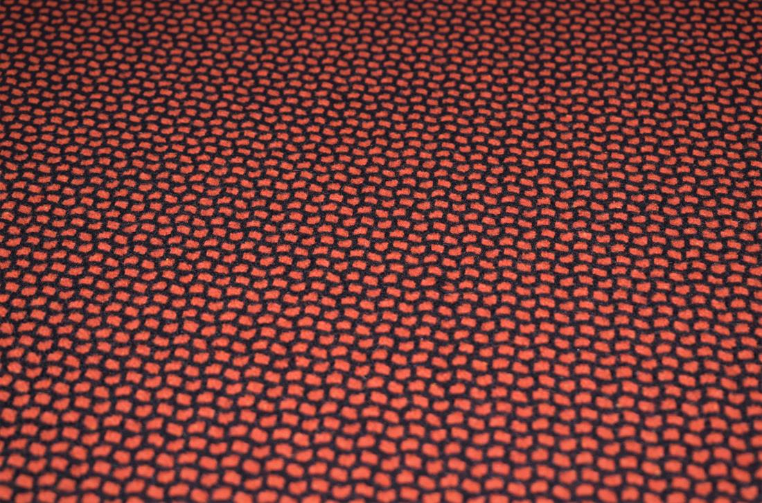 Red & Black Red/Black Printed Wool Fabric Material