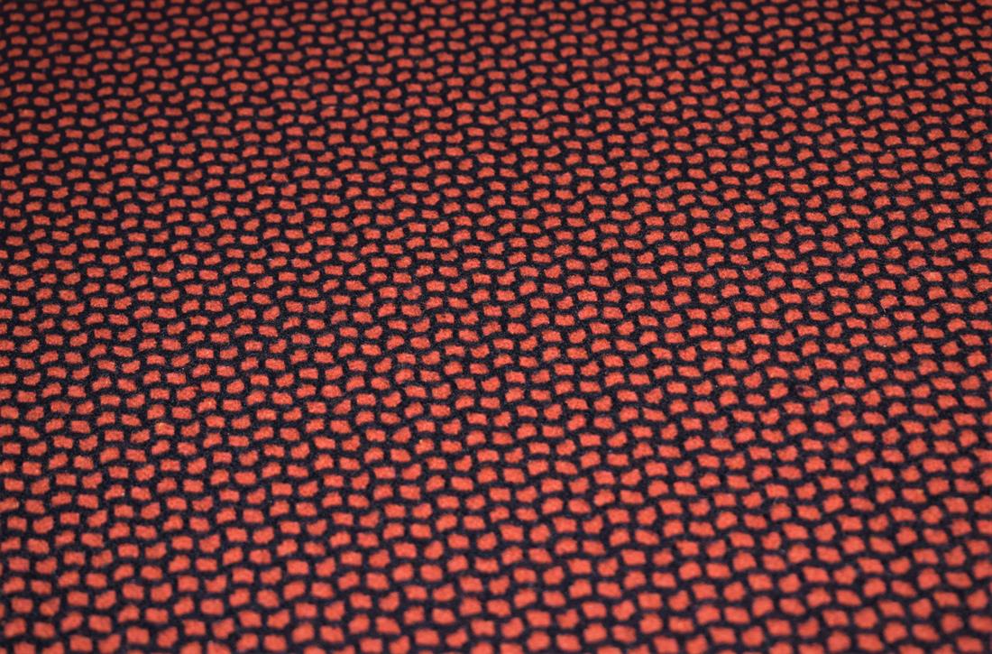 Red & Black Red/Black Printed Wool Fabric Material