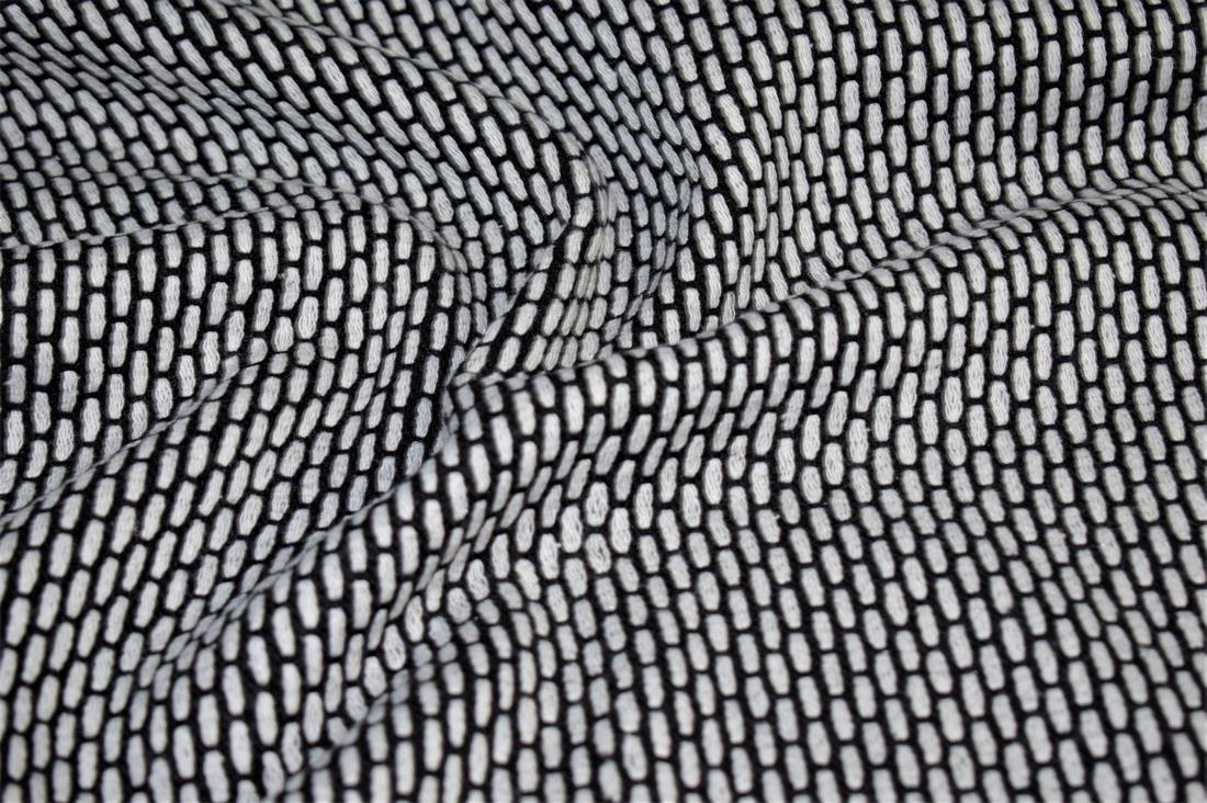 Black Printed Wool Fabric Material