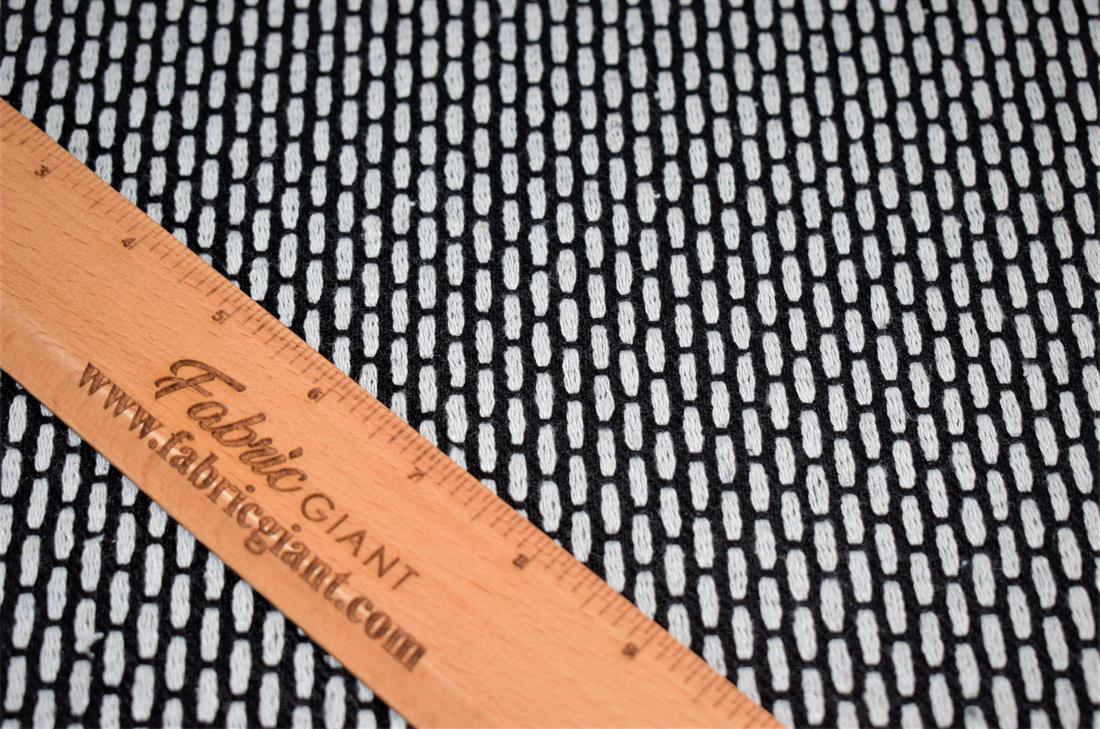 Black Printed Wool Fabric Material