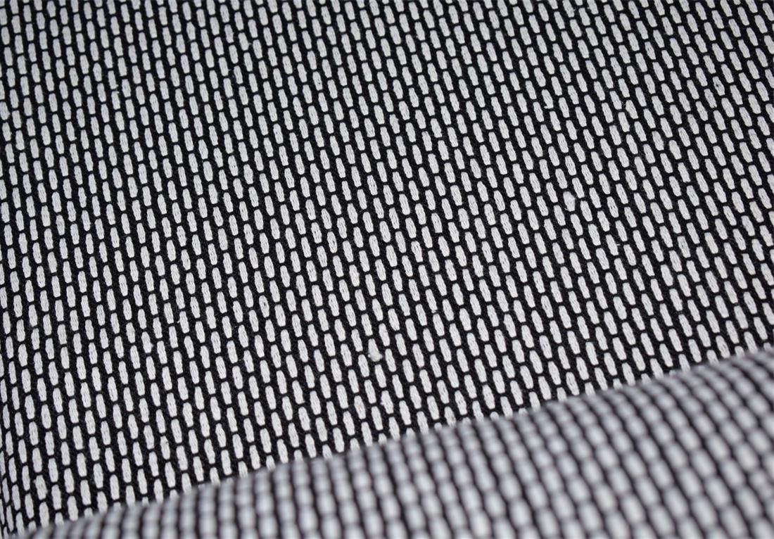 Black Printed Wool Fabric Material