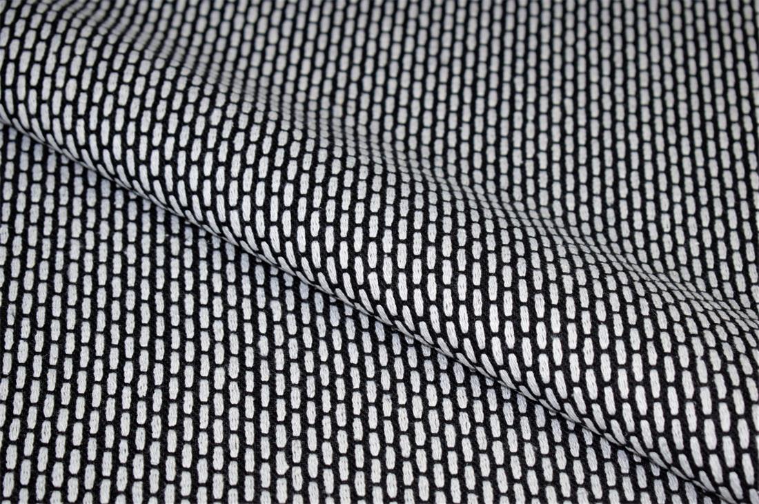 Black Printed Wool Fabric Material