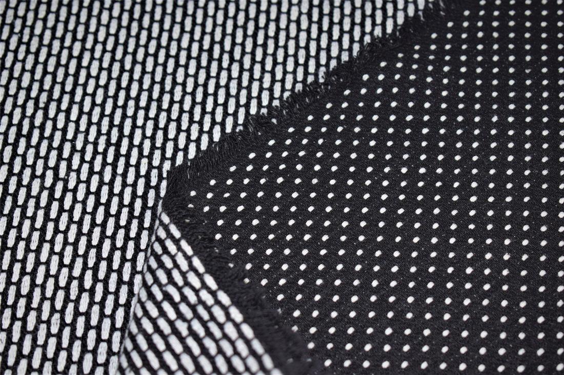 Black Printed Wool Fabric Material