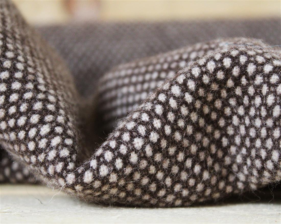 Brown Dotty Spotty Wool Mix