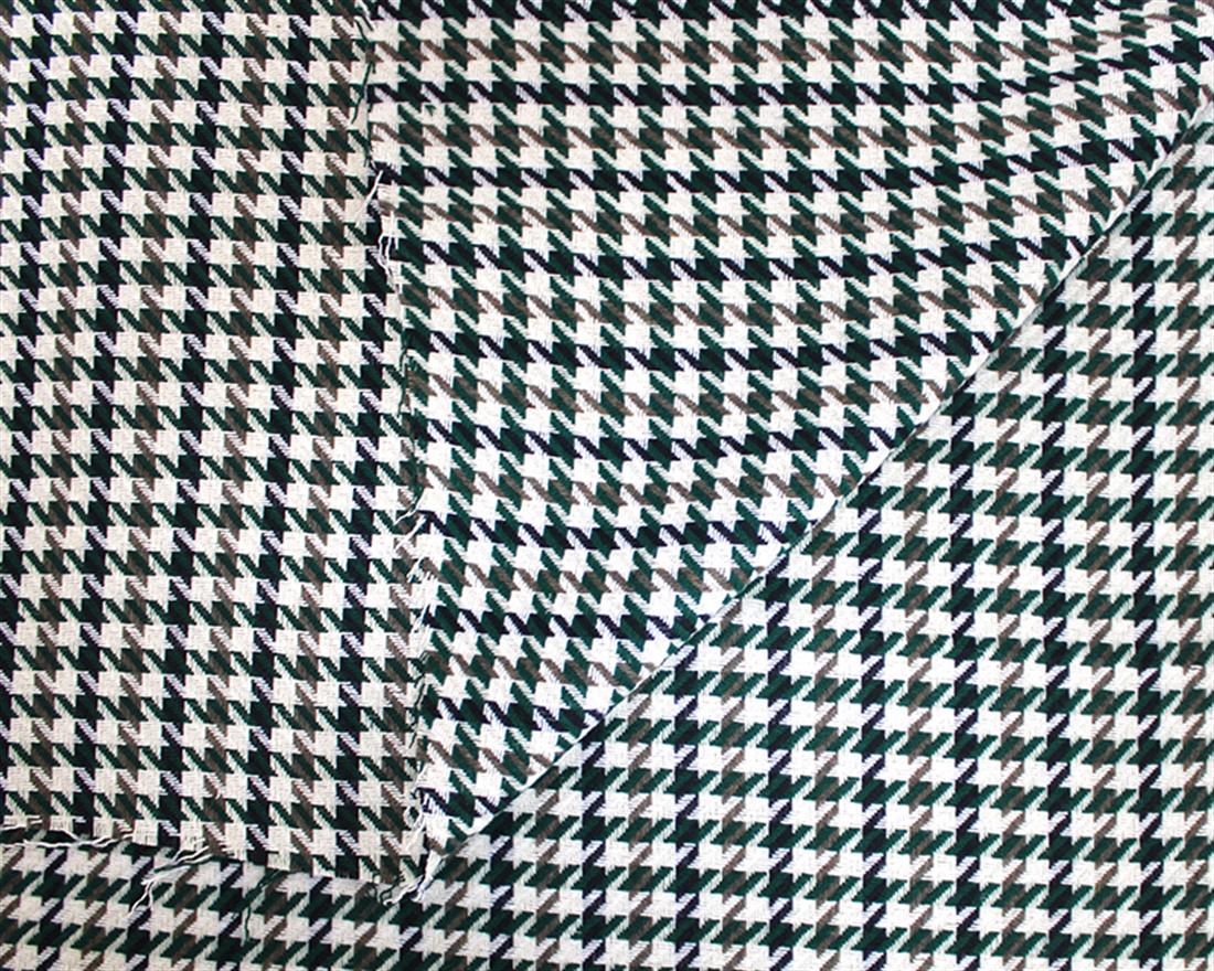 Green Houndstooth Wool Mix