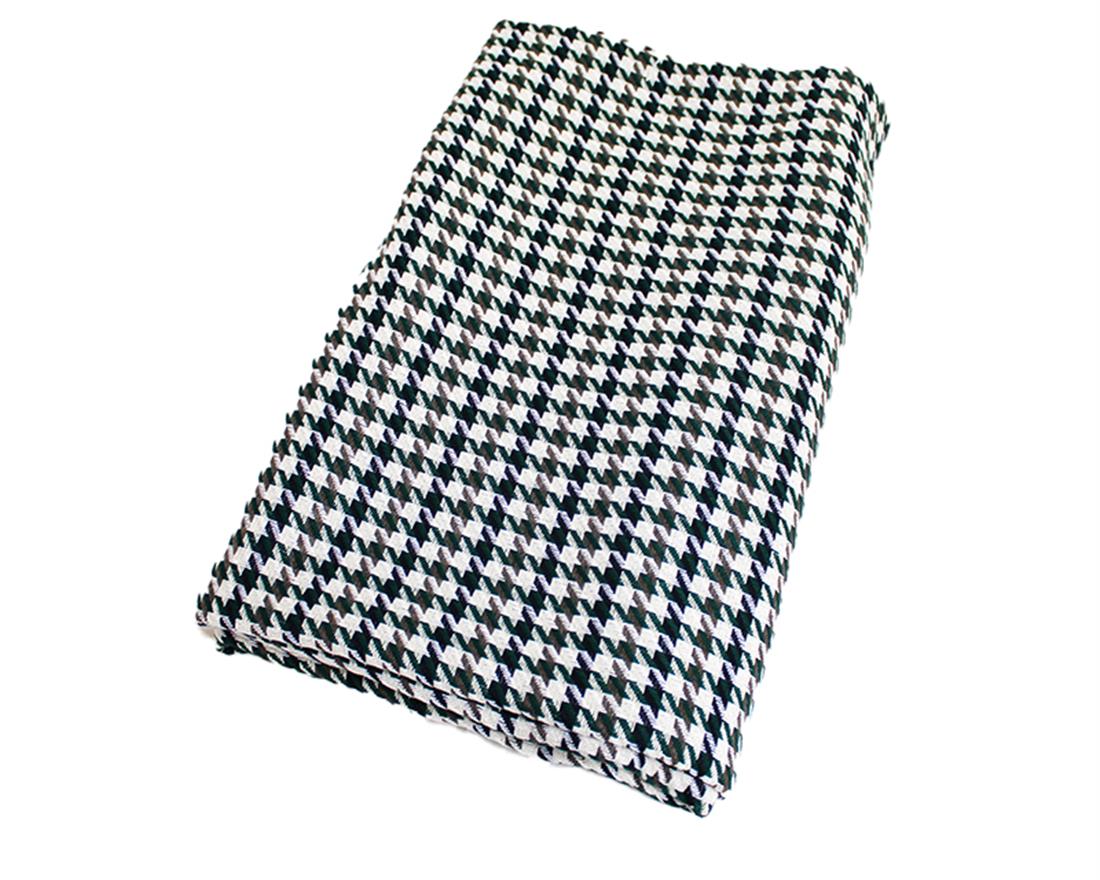 Green Houndstooth Wool Mix