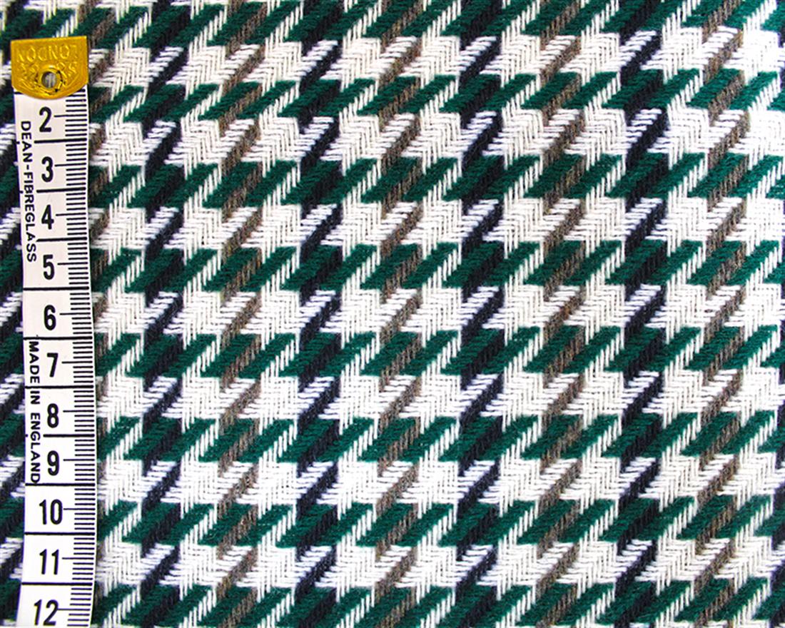 Green Houndstooth Wool Mix