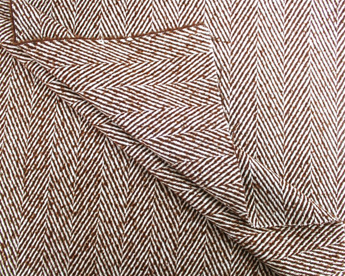 Brown Herringbone Wool Mix