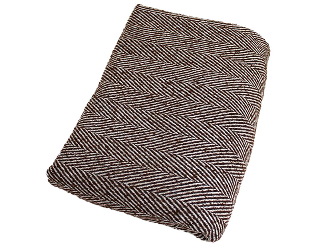 Brown Herringbone Wool Mix