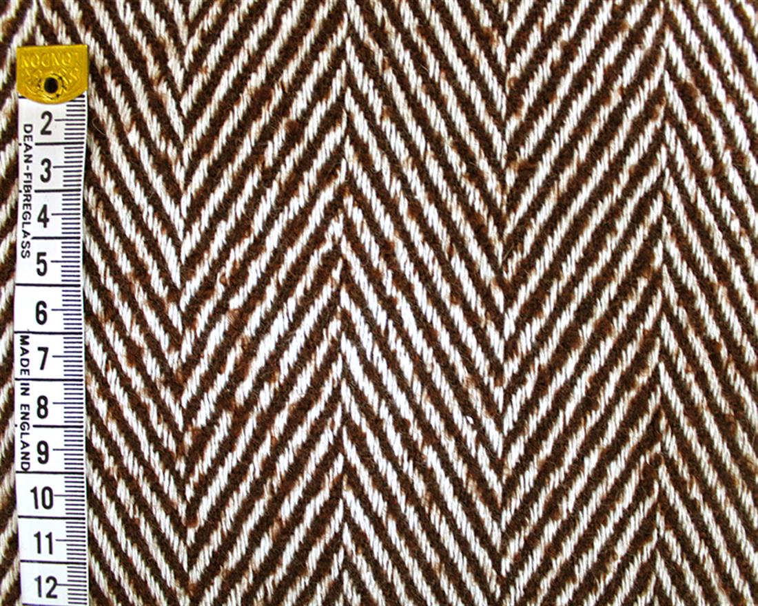 Brown Herringbone Wool Mix
